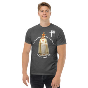 our lady of fatima pray for us men's t shirt