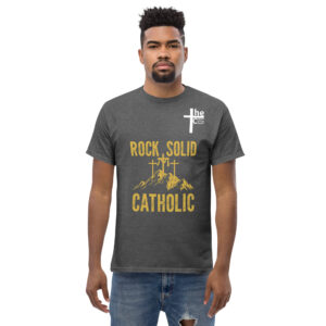 rock solid catholic men's t shirt