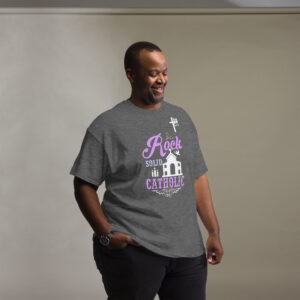 rock solid catholic men's t shirt