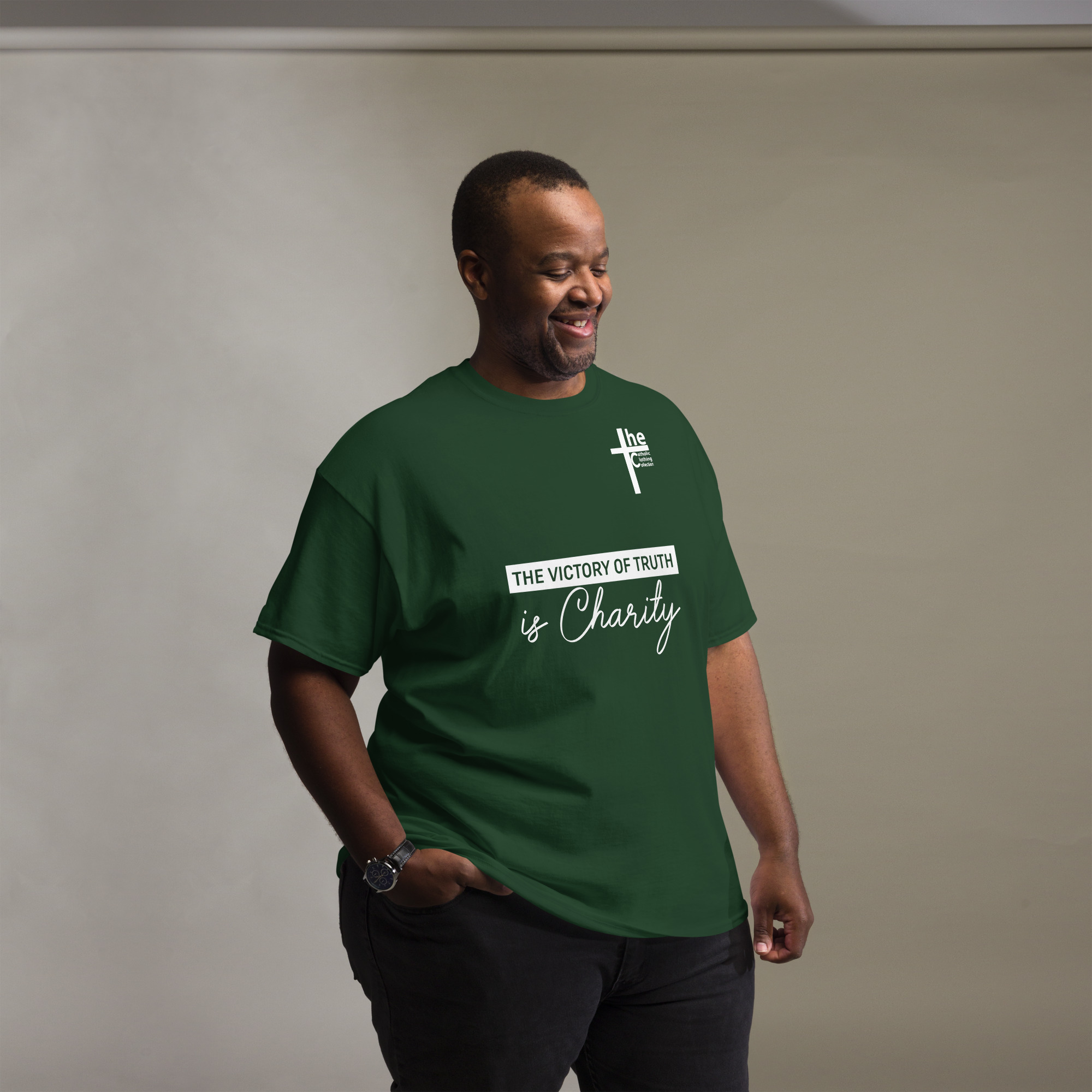 the victory of truth is charity men's t shirt the victory of truth is charity men's t shirt
