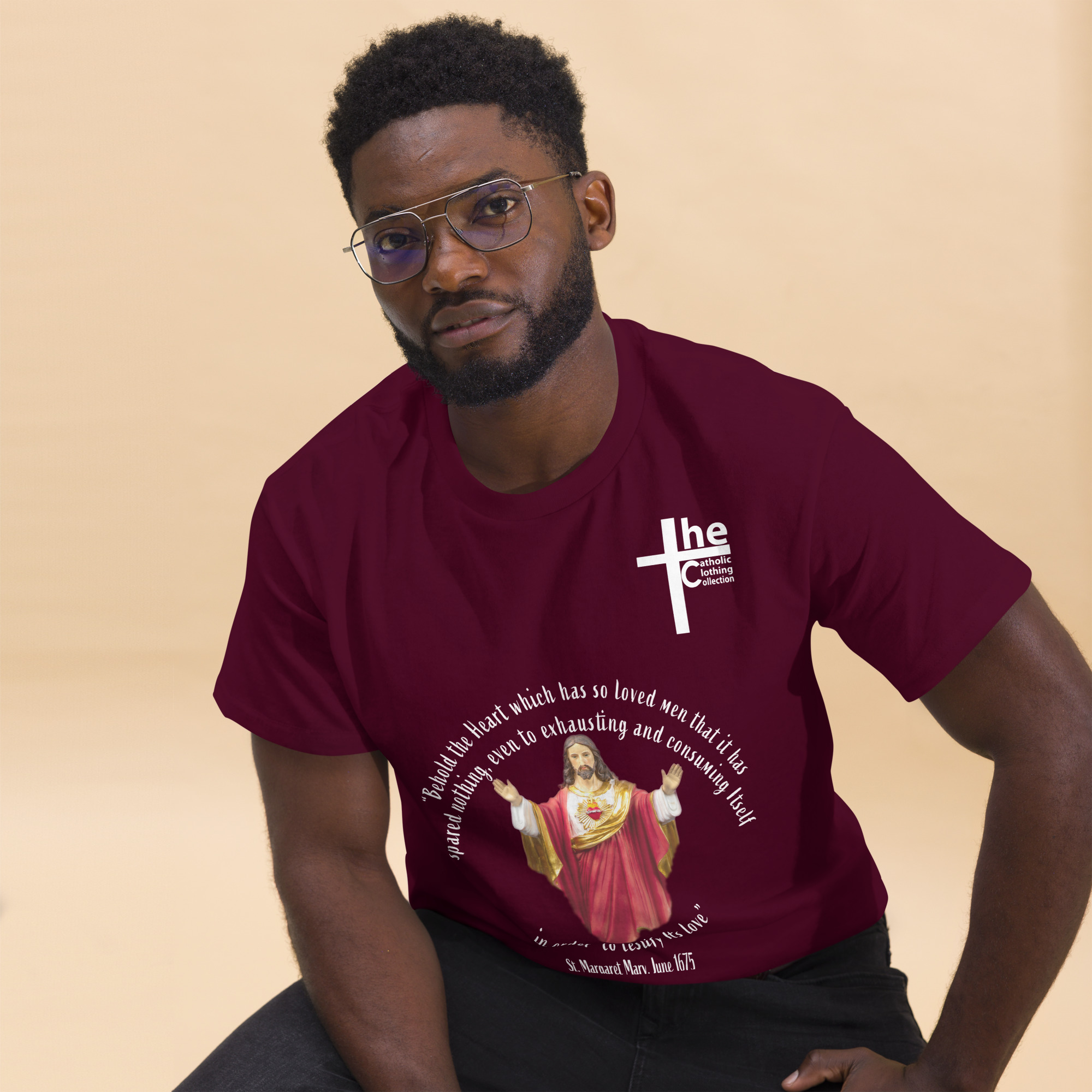 sacred heart of jesus st margaret mary 1675 men's t shirt sacred heart of jesus st margaret mary 1675 men's t shirt