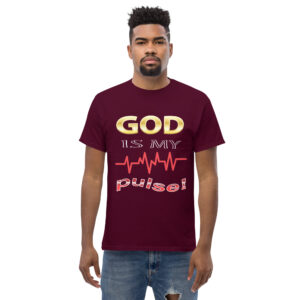 god is my pulse men's christian t shirt