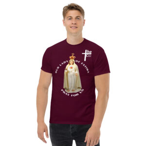 our lady of fatima pray for us men's t shirt