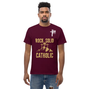 rock solid catholic men's t shirt
