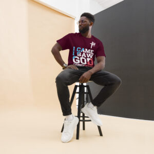 i came, i saw, god conquered! men's t shirt