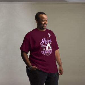 rock solid catholic men's t shirt