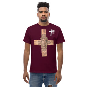 face of jesus on cross men's t shirt