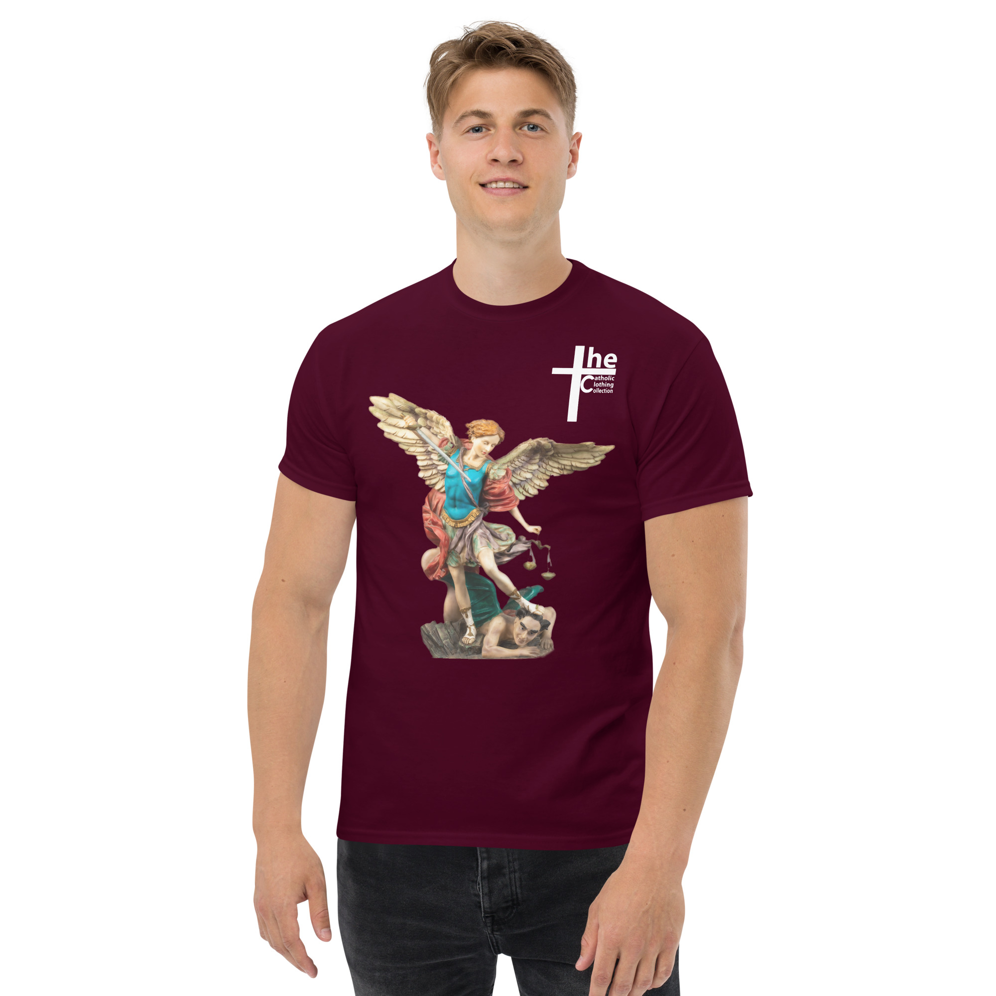 st michael archangel (colour) men's t shirt st michael archangel (colour) men's t shirt