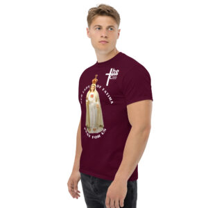 our lady of fatima pray for us men's t shirt