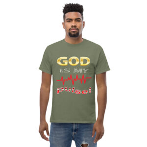 god is my pulse men's christian t shirt