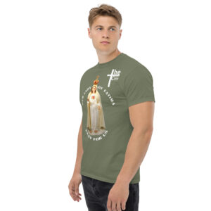 our lady of fatima pray for us men's t shirt