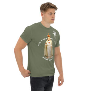 our lady of fatima pray for us men's t shirt