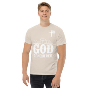i came, i saw, god conquered men's t shirt