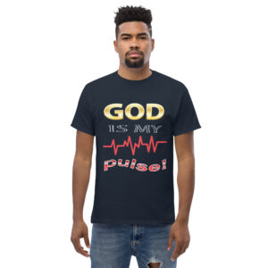 god is my pulse men's christian t shirt