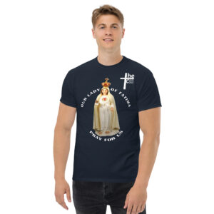 our lady of fatima pray for us men's t shirt