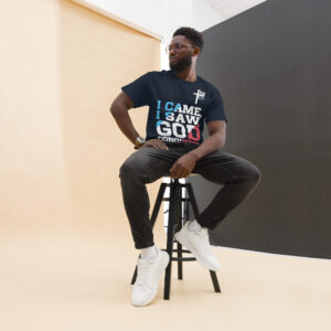 i came, i saw, god conquered! men's t shirt