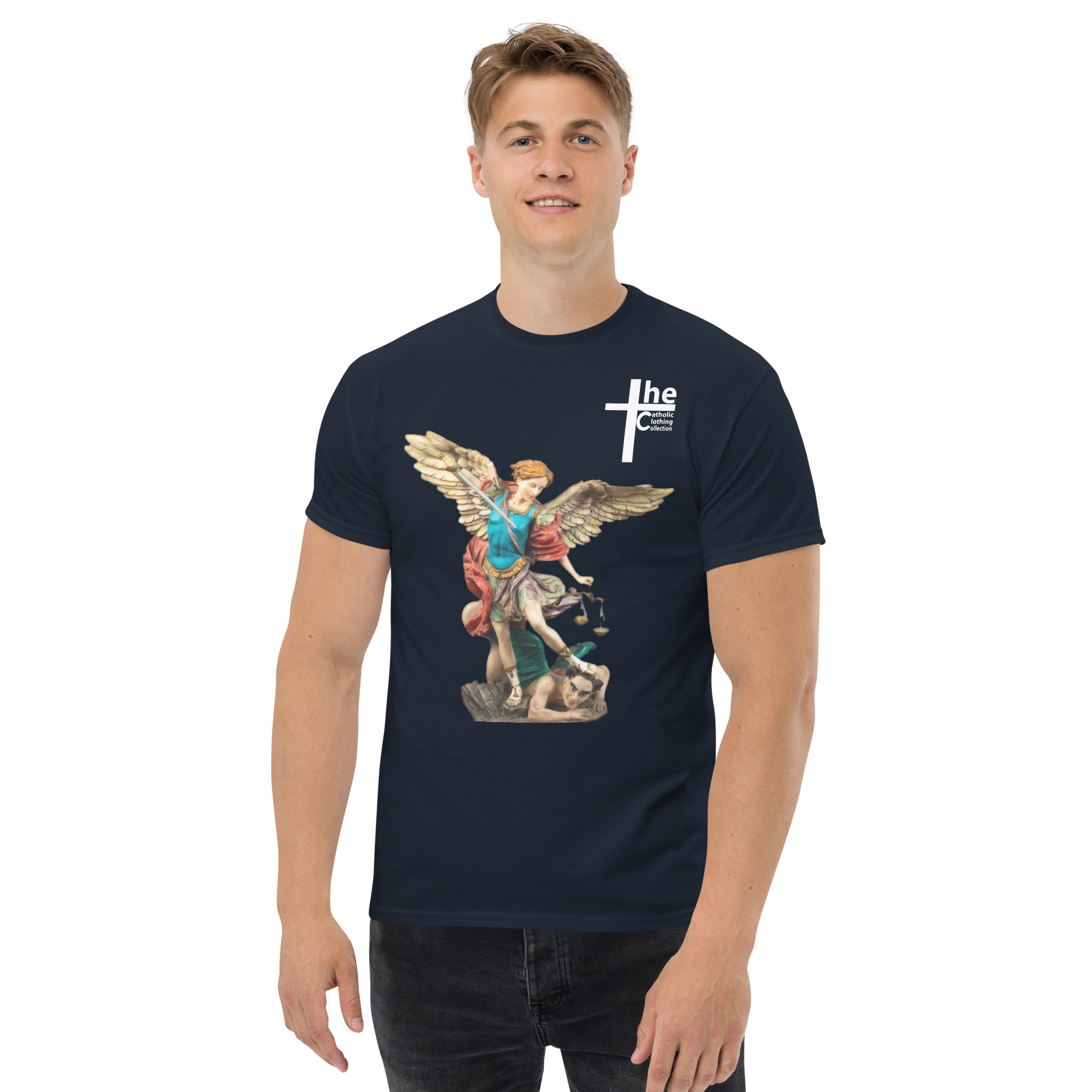 st michael archangel (colour) men's t shirt st michael archangel (colour) men's t shirt