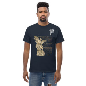 st michael archangel with prayer men's t shirt