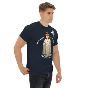 our lady of fatima pray for us men's t shirt