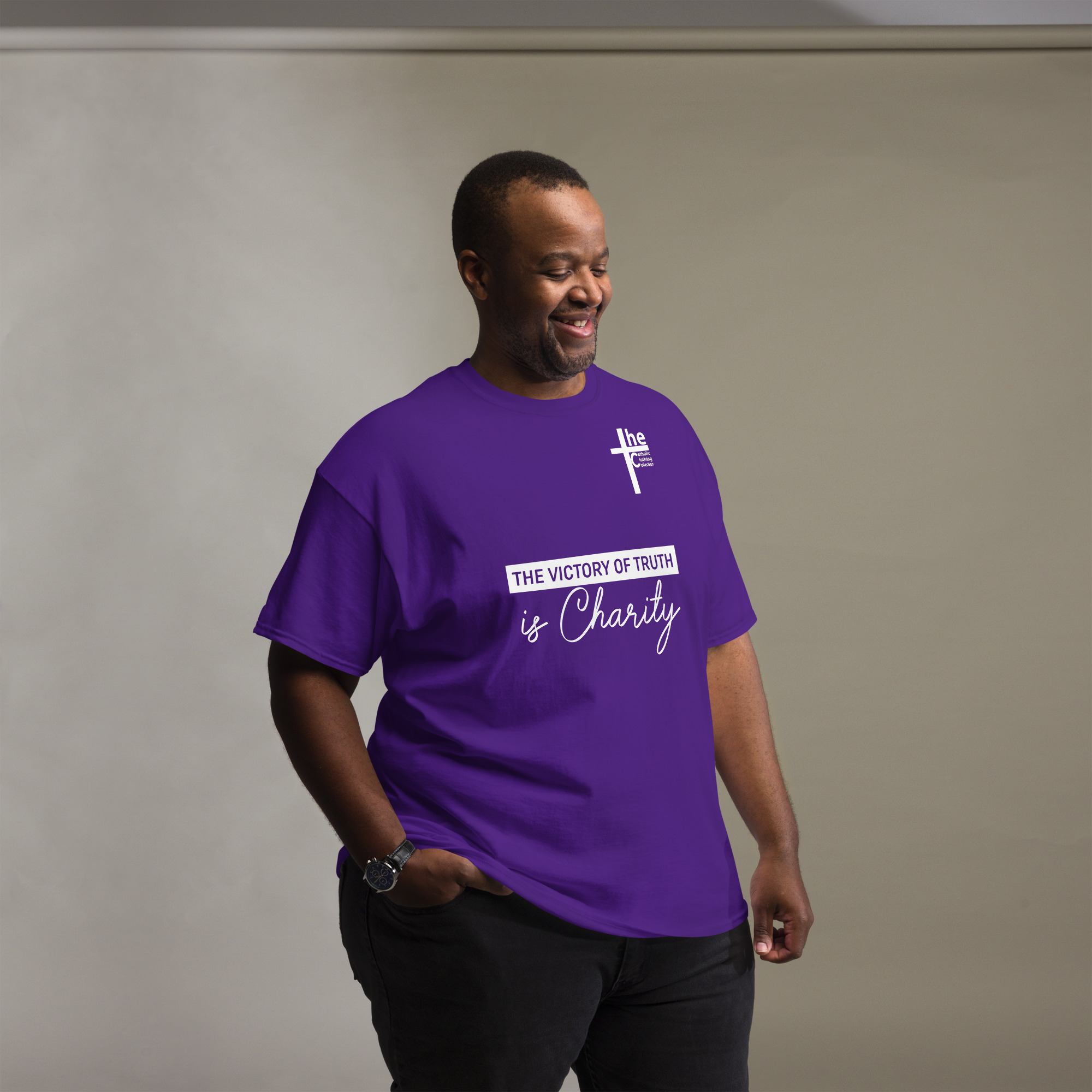 the victory of truth is charity men's t shirt the victory of truth is charity men's t shirt