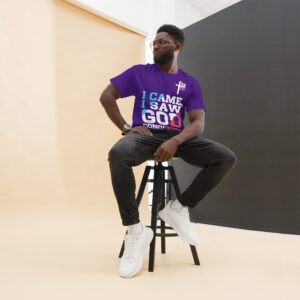 i came, i saw, god conquered! men's t shirt