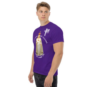 our lady of fatima pray for us men's t shirt