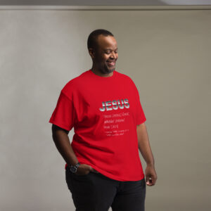 jesus name men's christian t shirt