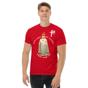 our lady of fatima pray for us men's t shirt