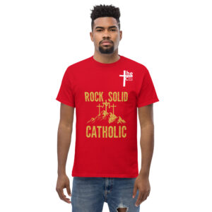 rock solid catholic men's t shirt