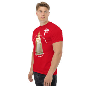 our lady of fatima pray for us men's t shirt