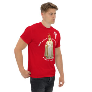 our lady of fatima pray for us men's t shirt