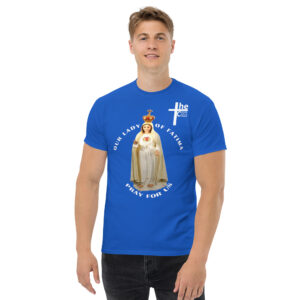 our lady of fatima pray for us men's t shirt
