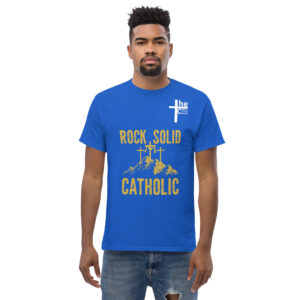 rock solid catholic men's t shirt