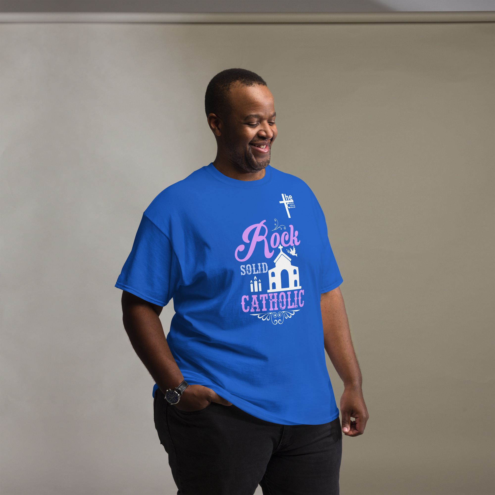 rock solid catholic men's t shirt rock solid catholic men's t shirt