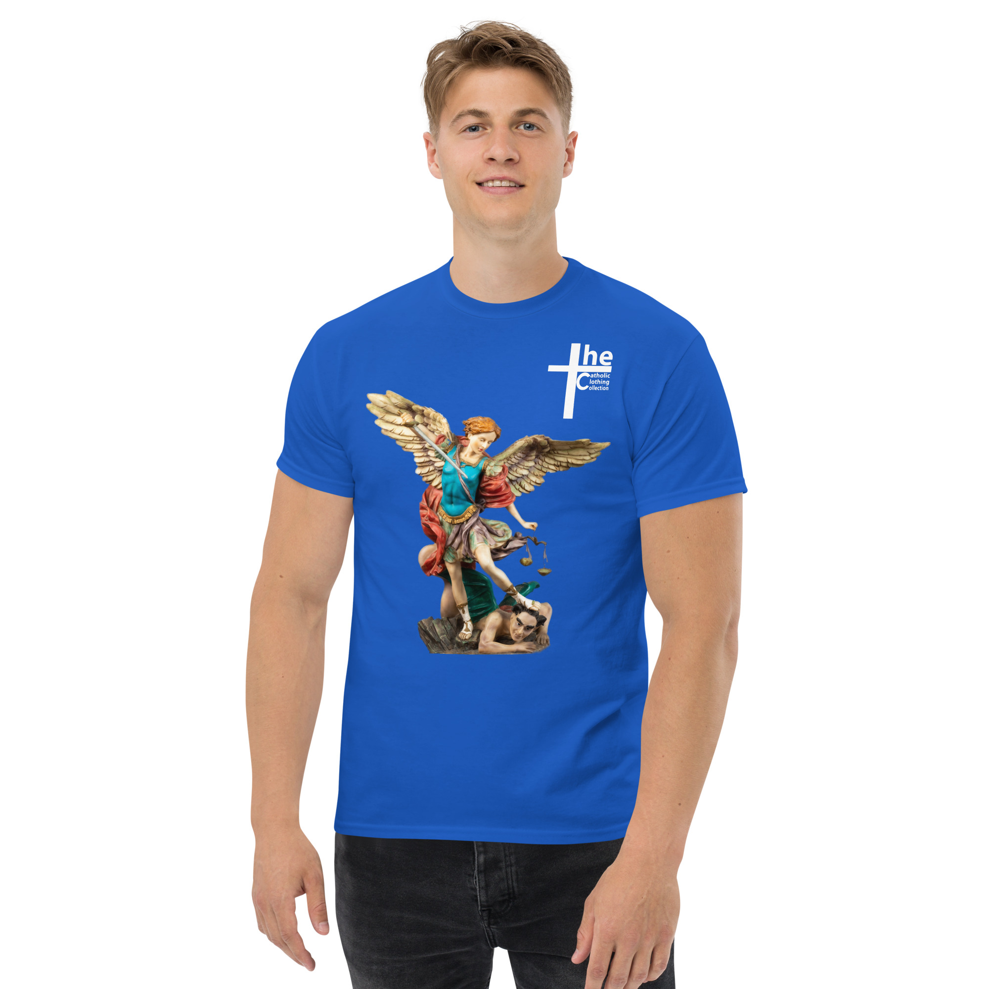 st michael archangel (colour) men's t shirt st michael archangel (colour) men's t shirt