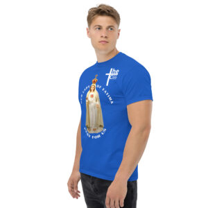 our lady of fatima pray for us men's t shirt