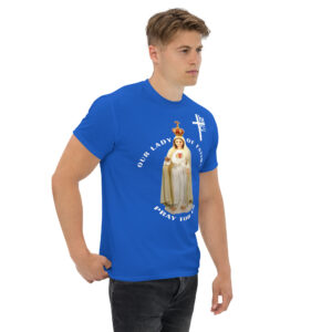 our lady of fatima pray for us men's t shirt