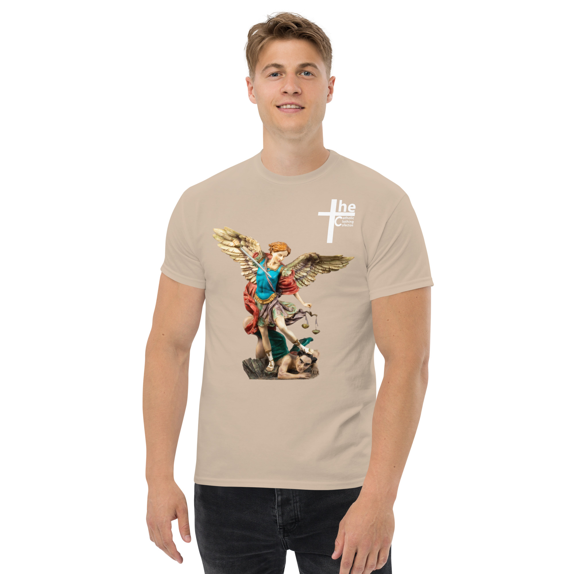 st michael archangel (colour) men's t shirt st michael archangel (colour) men's t shirt