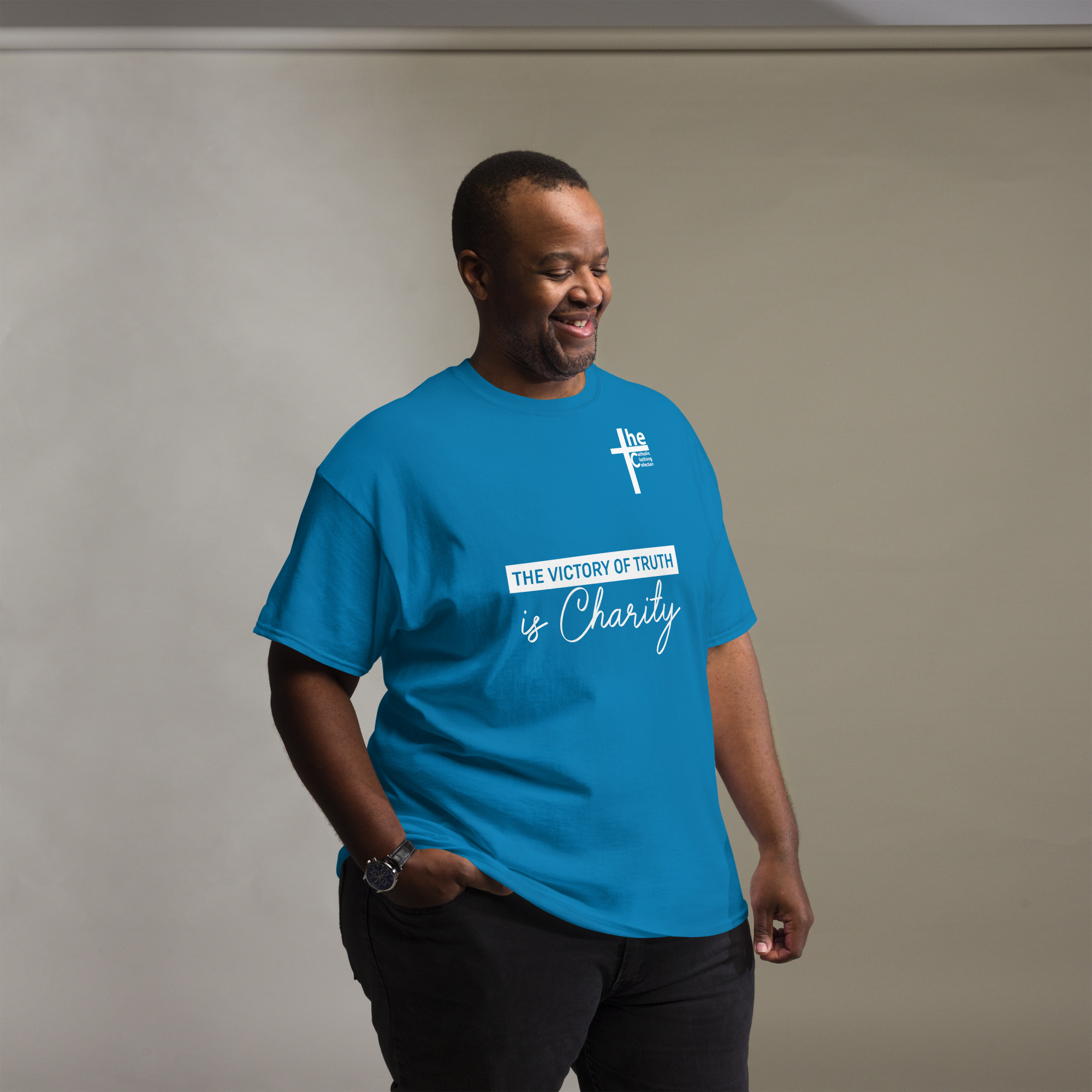 the victory of truth is charity men's t shirt the victory of truth is charity men's t shirt