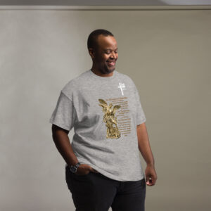 st michael archangel with prayer men's t shirt