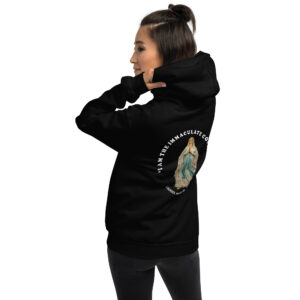 "i am the immaculate conception" lourdes, france march 25, 1858 women's hoodie