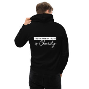 the victory of truth is charity men's hoodie