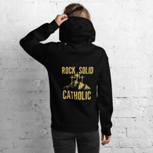 rock solid catholic women's hoodie