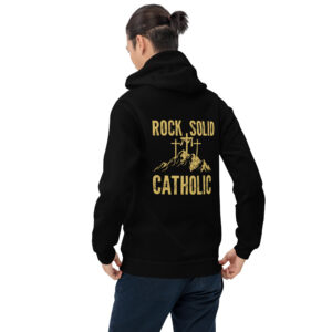 rock solid catholic men's hoodie