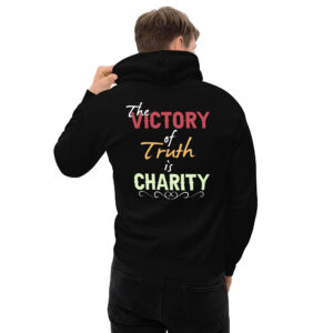 victory of truth is charity men's hoodie