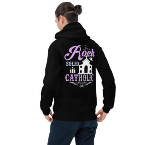 rock solid catholic men's hoodie
