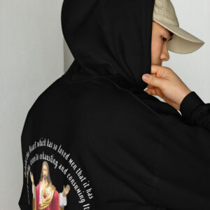 sacred heart of jesus st margaret mary 1675 men's hoodie