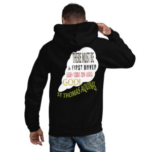 god as first mover by st thomas aquinas men's hoodie