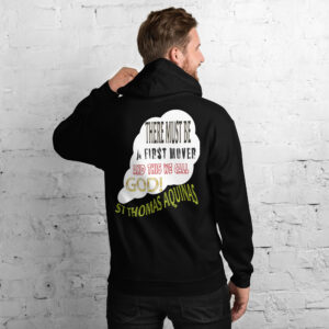 god as first mover by st thomas aquinas men's hoodie