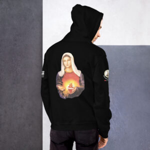 sacred heart of jesus and immaculate heart of mary men's hoodie